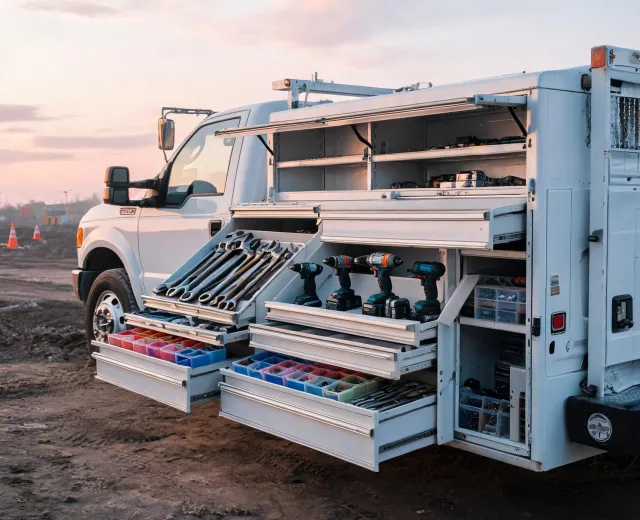 Service truck tool storage