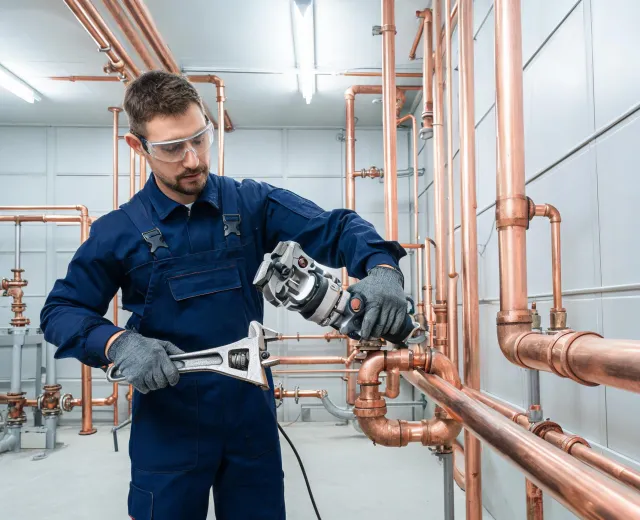 Plumbing and mechanical room